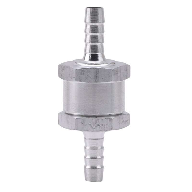 6/8/10/12mm Aluminium Alloy One Way Fuel Non Return Check Valve Petrol Diesel For Car Vacuum Hose Oil Water Pumps: silver-diameter 6mm
