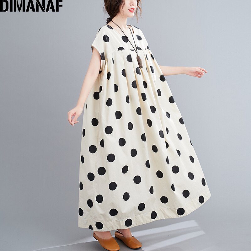 Dimanaf kesä plus koko mekko naisten vaatteet laskostettu aurinkomekko puuvilla vestidos lady maxi pitkä mekko löysä printti 5xl