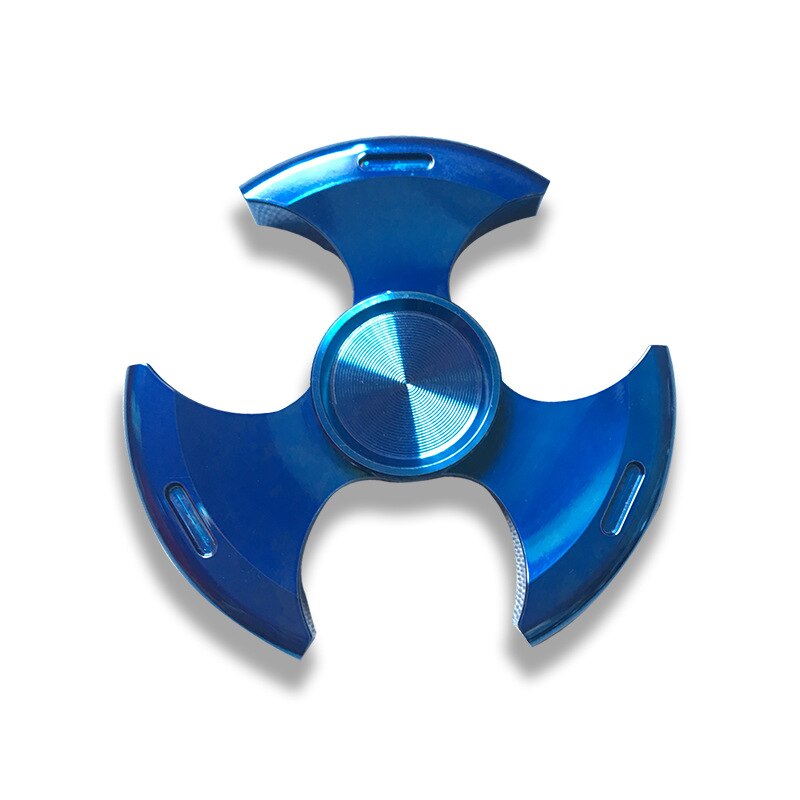 Fidget Spinner Stainless Steel Mayan Color Metal Hand Spinner 5-9min Dice Exterior Smooth Finger Tri Spiner Gyro Toy For Kid: Blue