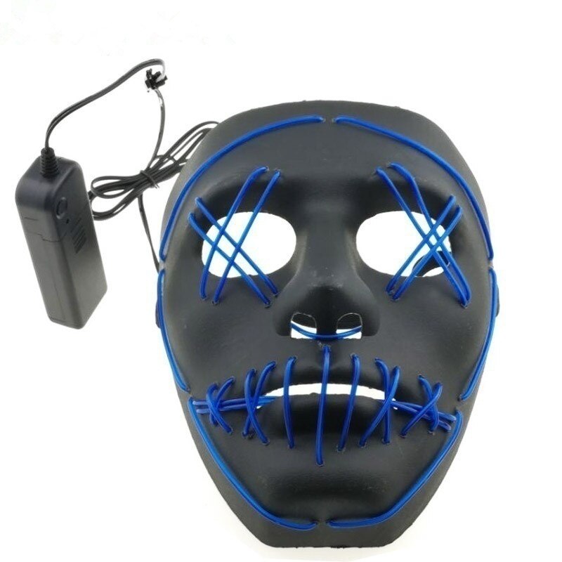 1m koldt lysmaske led lys lysende maske med 3v konstant på inverter til halloween festartikler jul (ikke inkluderet maske)