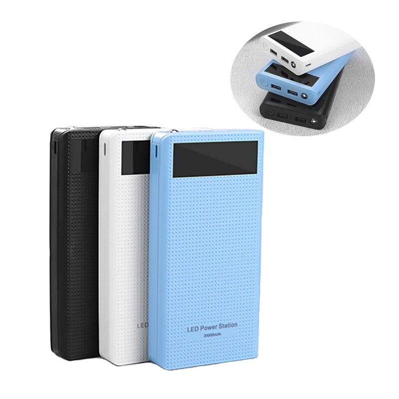 QC3.0 7X18650 Usb Type C Power Bank Batterij Lader Case Diy Box Shell 5V Power Houder Lcd 7*18650 Voor Mobiele Snel Opladen