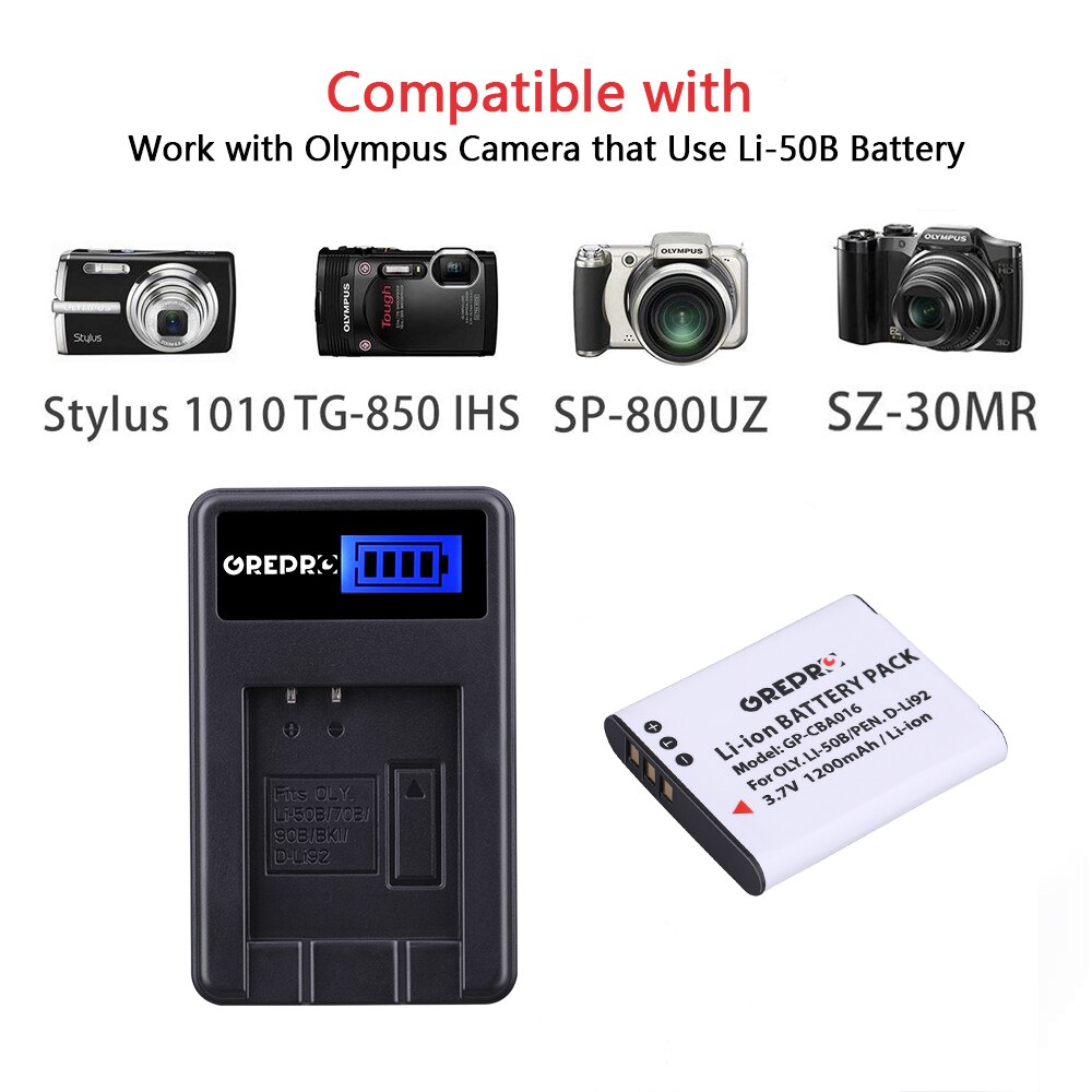 Batterie 3x D-Li92 Li-50B D Li92 Li50B + chargeur Li 50B pour OLYMPUS SP 810 800UZ u6010 u9010 SZ14 SZ16 D755 SZ30 SZ20, Li 70B 90B