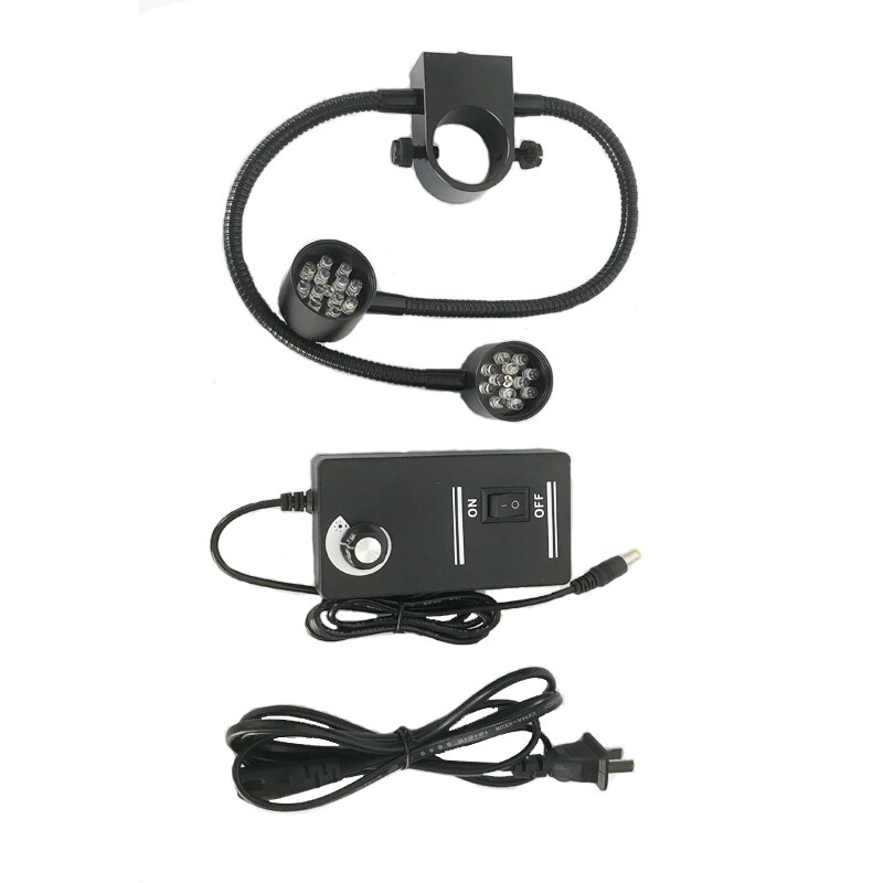 22-32MM 3W Dual Gooseneck Lights 2 x12 LED Bulb Twin Goose Neck Illuminator Lamp For Industry Stereo Microscope Camera Magnifier