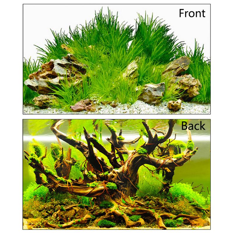 Fish Tank Background Painting Paper 3D Double-sided Ocean Landscape Poster Decorative Stickers Aquarium Decals 85WC: 10