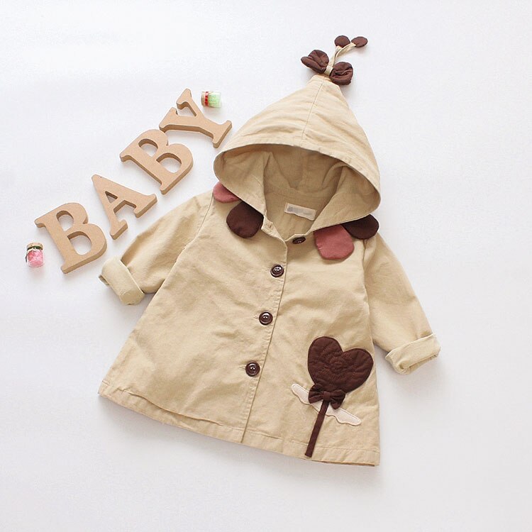 jacket coat outerwear baby girl infant toddler kids hooded casual 100% cotton spring autumn 9 12 24 months 3t pink green beige: beige / 24M