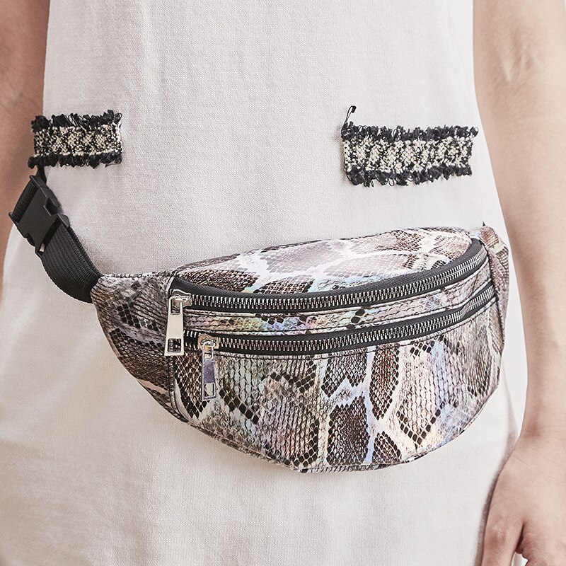 Frauen Taille Taschen Reise Gürtel Brust Telefon Taille Packungen Serpentin Weiblichen miserabel Tasche Doppel-reißverschluss Große Kapazität Heuptas: lila