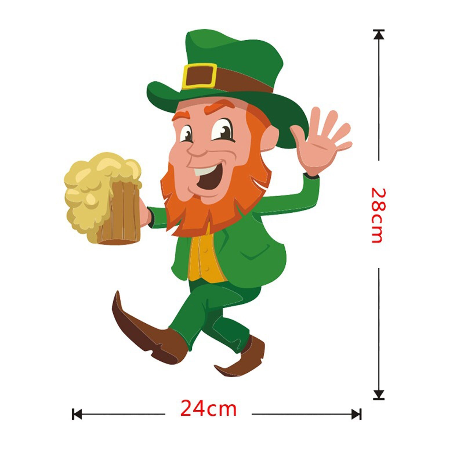 Cute Cartoon Set of St. Patrick's Day Window Stickers Irish Wall Stickers Decoration Home Wall Ornaments