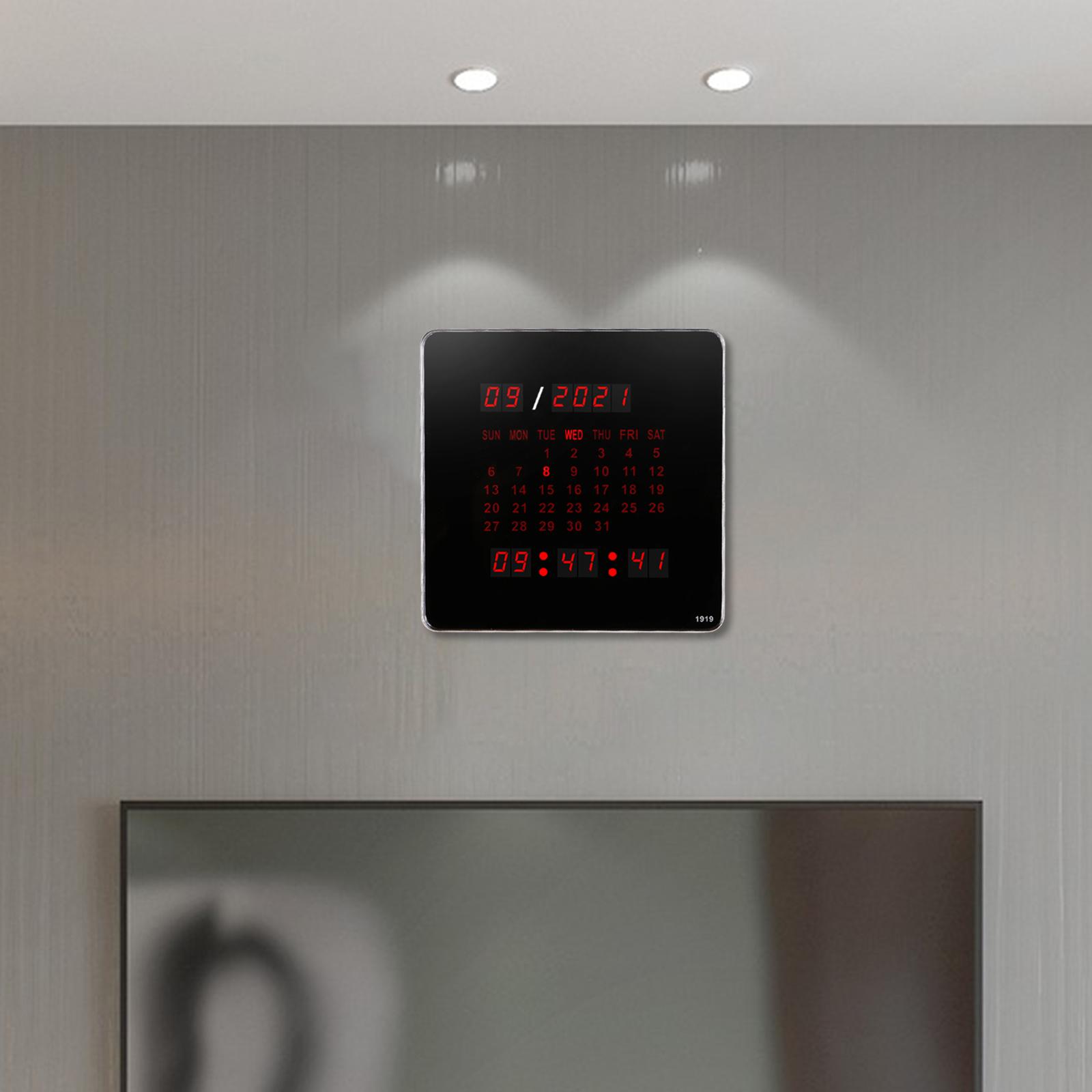 Grote Digitale Wandklok Met Kalender 12/24H Maand Week Datum Jaar Bureauklok Led Display Voor Slaapkamer home Office