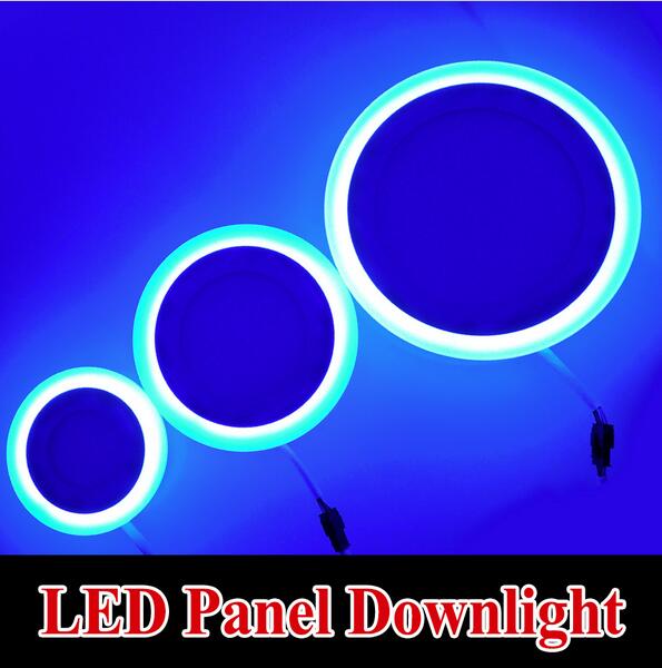 6 w 9 w 16 w 24 w dubbele kleur led-paneel downlight, ronde led plafond verzonken paneel licht, super bright 2835 led chip led panel licht