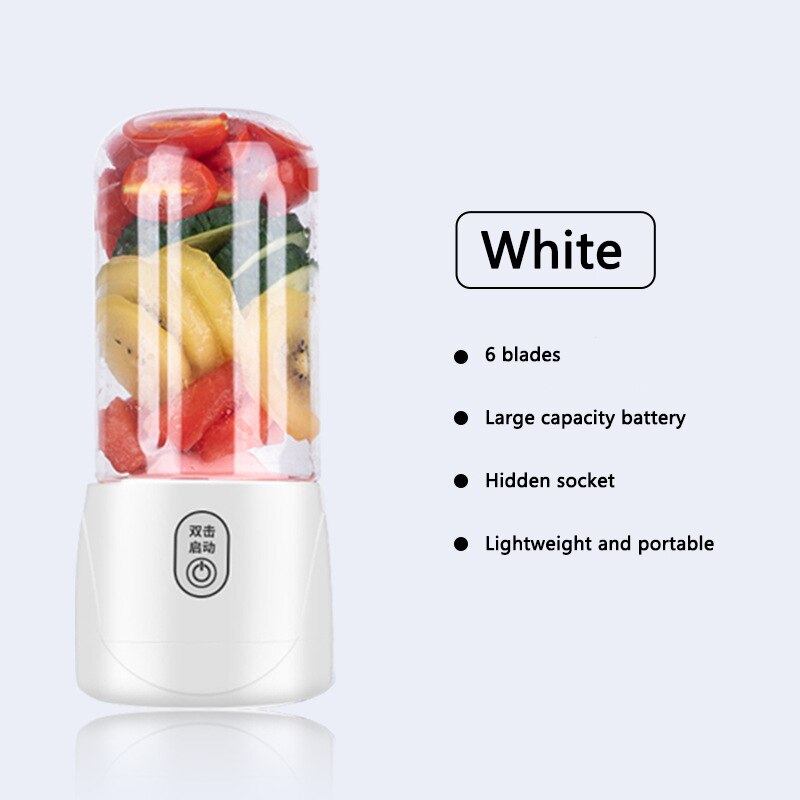 Portable mini juicer Small household electric juicer cup Hand-held rechargeable multi-functional fruit juice cup: YELLOW