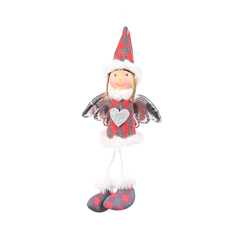 Christmas Feather Sequins Angel Doll Chrismas Tree Decoration Hanging Ornaments Atmosphere Decoration Props: A
