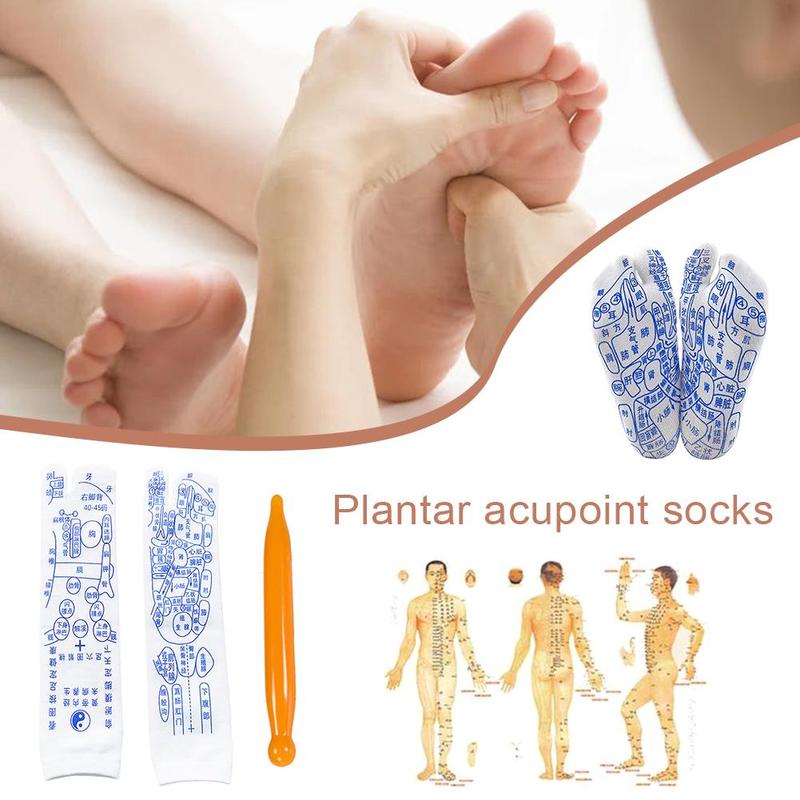 Fodpunkt sokker akupressur zoneterapi sokker fysioterapi massage lindre trætte fødder akupressur sokker akupunktur punkt pen