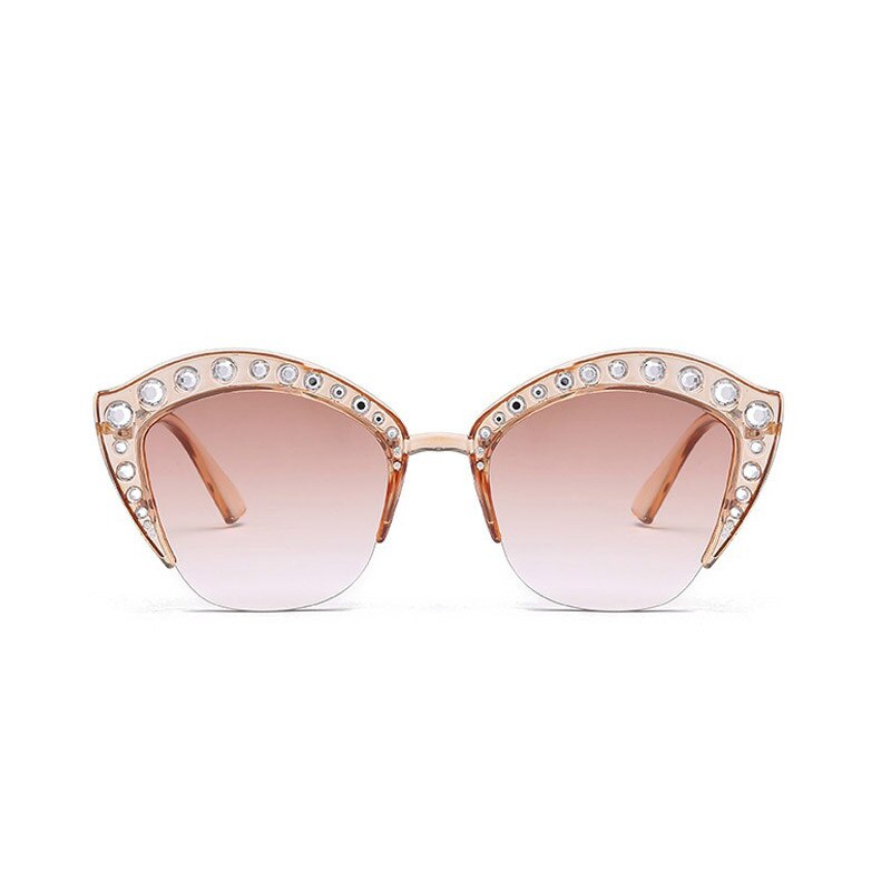Merkki kissansilmä vaaleanpunaiset aurinkolasit naisen varjostimet peili naispuolinen tekojalokivi aurinkolasit naisten pinnoitteelle gafas  uv400: D399 teetä teetä