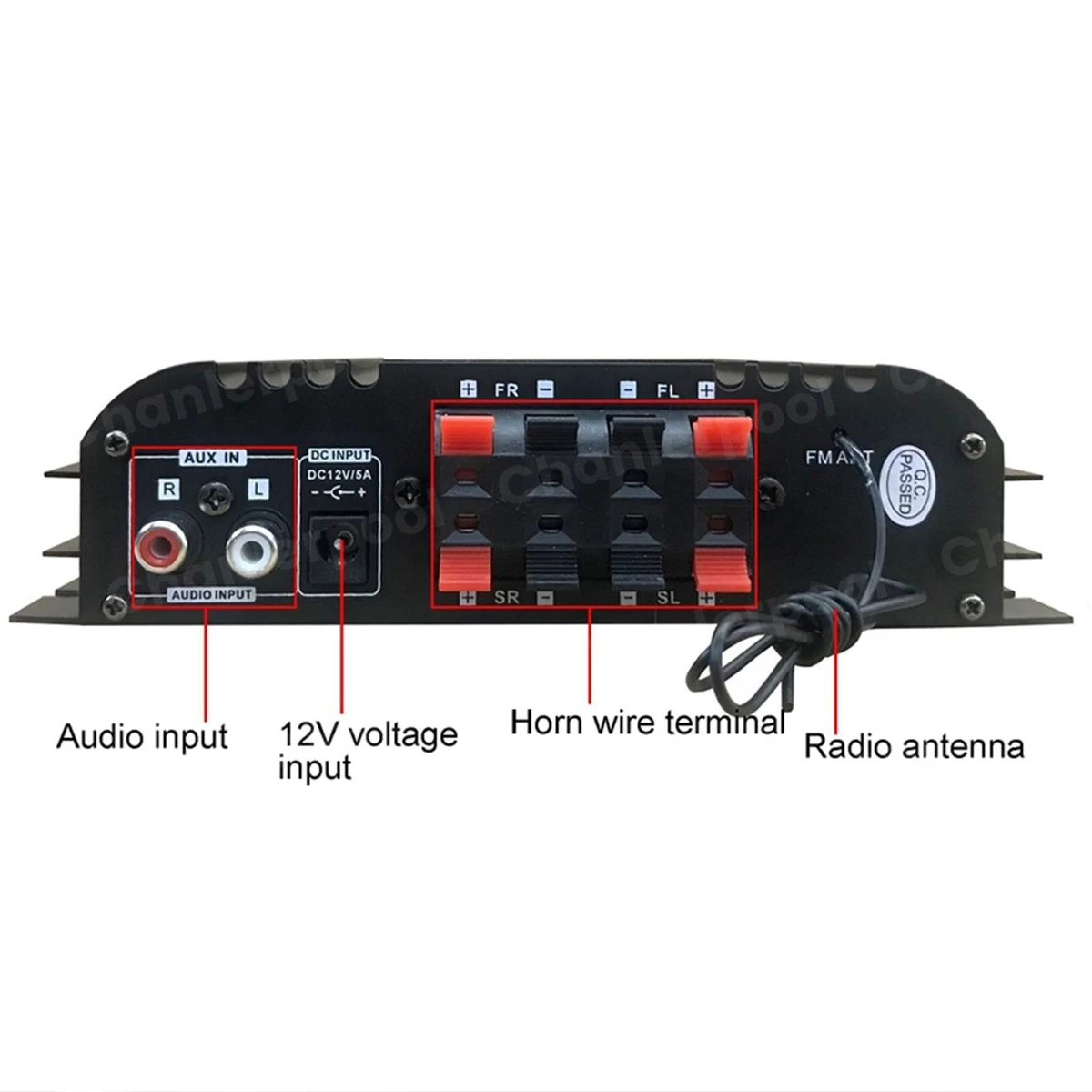 1600W moc szczytowa wzmacniacz dźwięku HiFi cyfrowy 4-kanałowy wzmacniacz audio Bluetooth odtwarzacz karaoke radio FM obsługa pilota