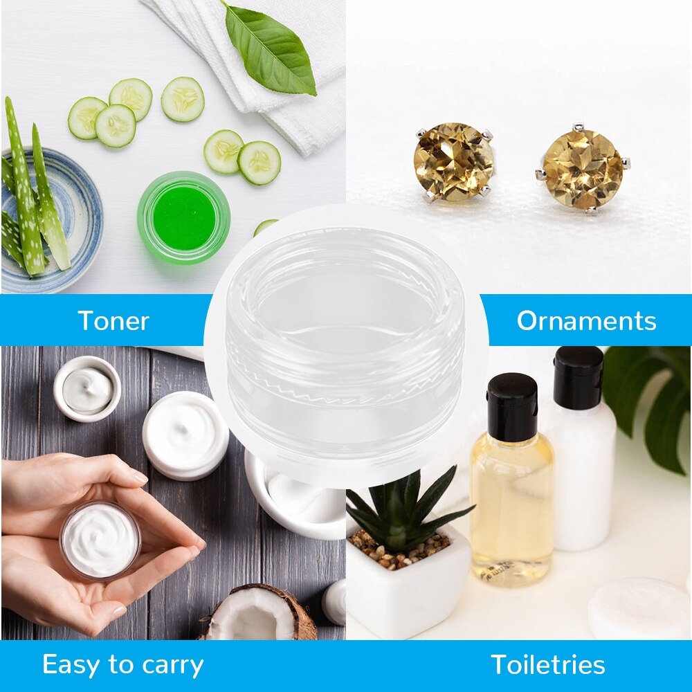 50pc/Lot Sample Clear Cream Jar 5g Mini Cosmetic Bottles Containers Transparent Pot For Nail Arts Small Clear Can Tin For Balm