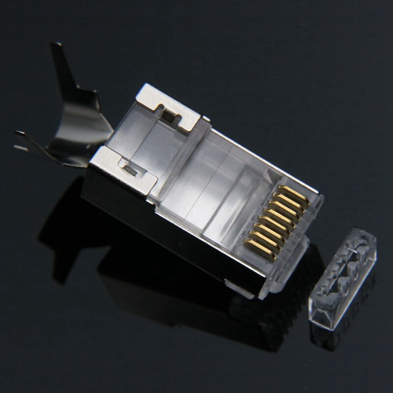 Rj45 Connector Rj 45 Ethernet Cable Plug Cat7 Cat6A 8P8C Stp Shielded Cat 7 Network Terminals 1.m 50Pcs