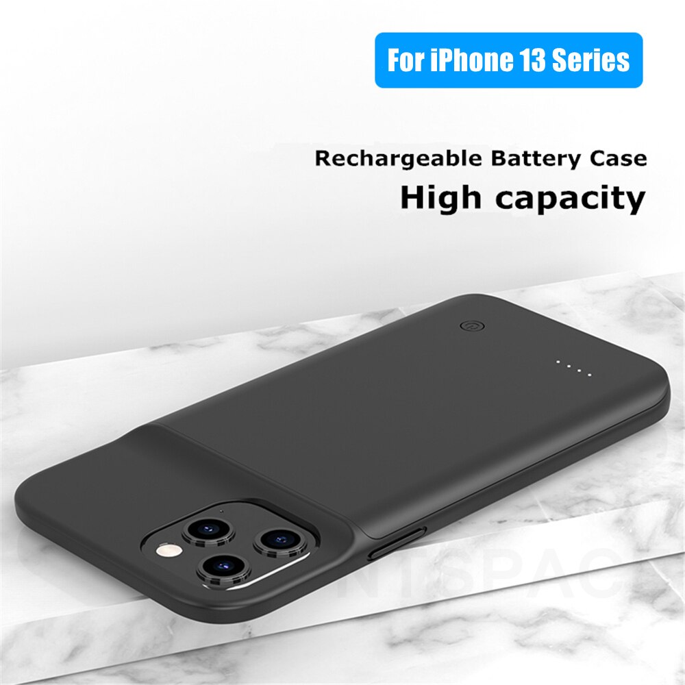 Funda de cargador de batería para iPhone 13 Pro Max 13 Pro, 6800mAh, silicona, a prueba de golpes