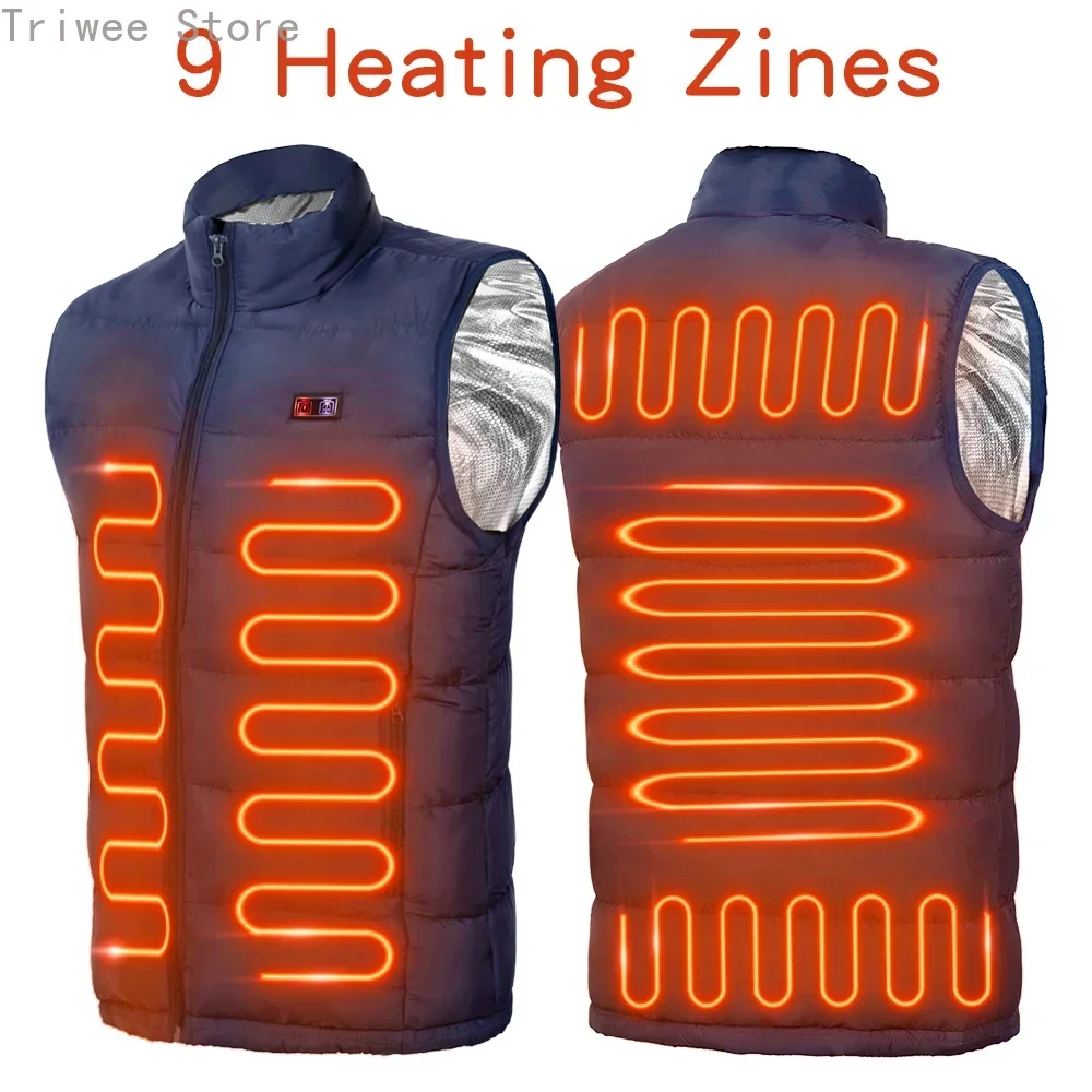 Casacos Aquecidos Elétricos para Homens e Mulheres, Zonas de Colete, Sportswear, Casaco, Grafeno, Aquecimento USB, Camping