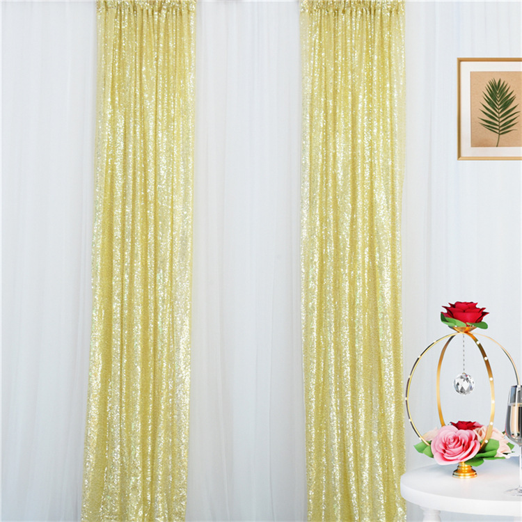 2x8ft Fabric sequin Background curtain Photo booth Backdrop Wedding Curtain ForChristmas/party Decor Photography background 2PCS: L / Light Grey