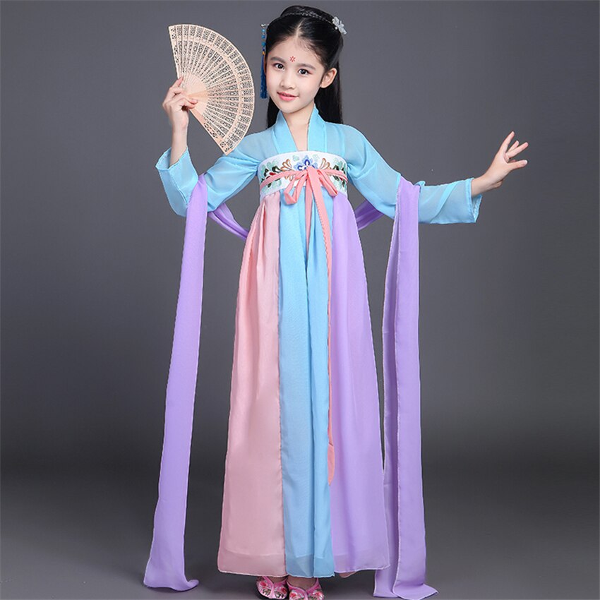 Costumes de danse traditionnelle chinoise femme dynastie Qing robe de Performance ancienne fée Hanfu pour fille nouvel an imprimé Tangsuit