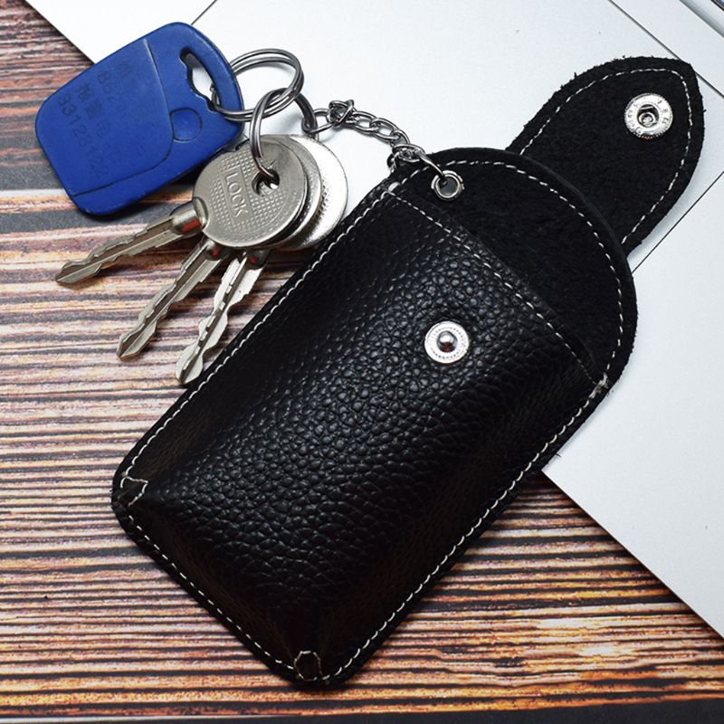Women Men Leather Car Keychain Card Holder Wallet Case Key Organizer Bag keyring