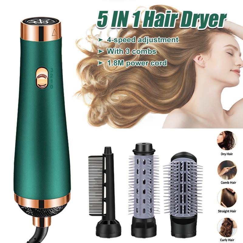 5 In 1 Air Brush Hair Dryer Volumizer Salon Air Paddle Styling Brush Negative Ion Generator Hair Straightener