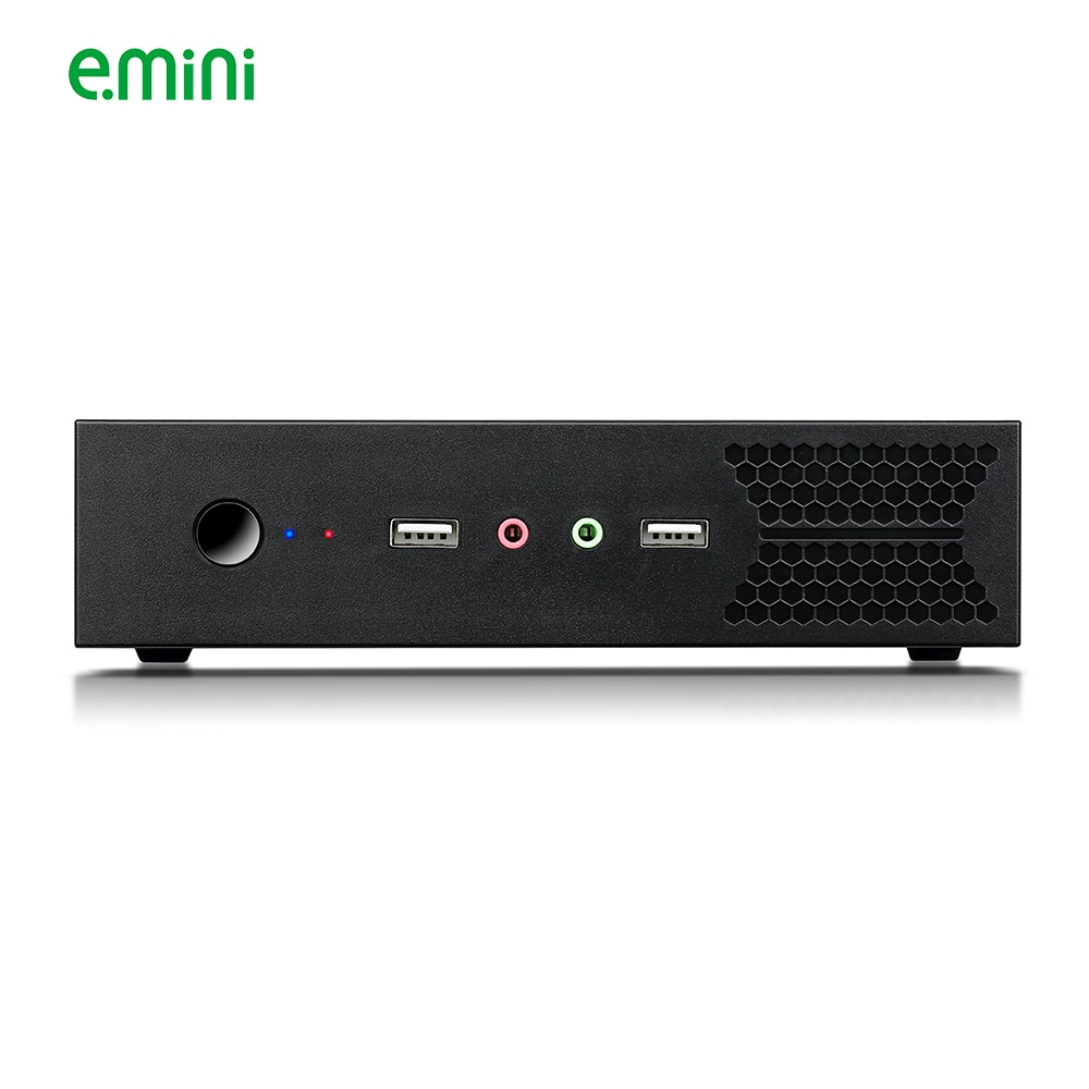 E. mini T5 Dünne Mini ITX Fall Schwarz USB2.0 HTPC WIFI Antenne Ports Keine Power