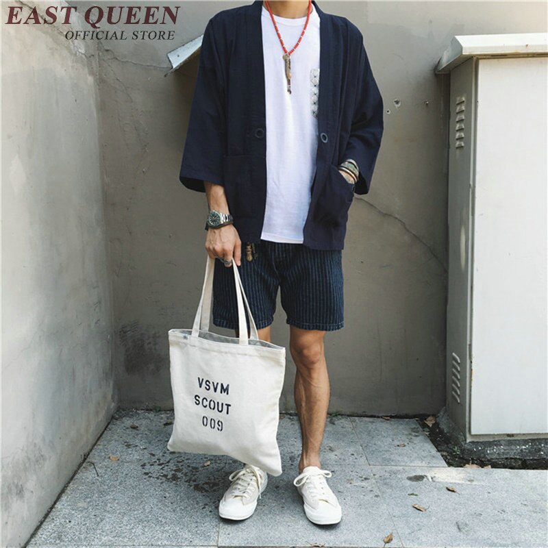 Japanese kimono cardigan men haori yukata male samurai costume clothing kimono jacket mens kimono shirt yukata haori ZZ1011