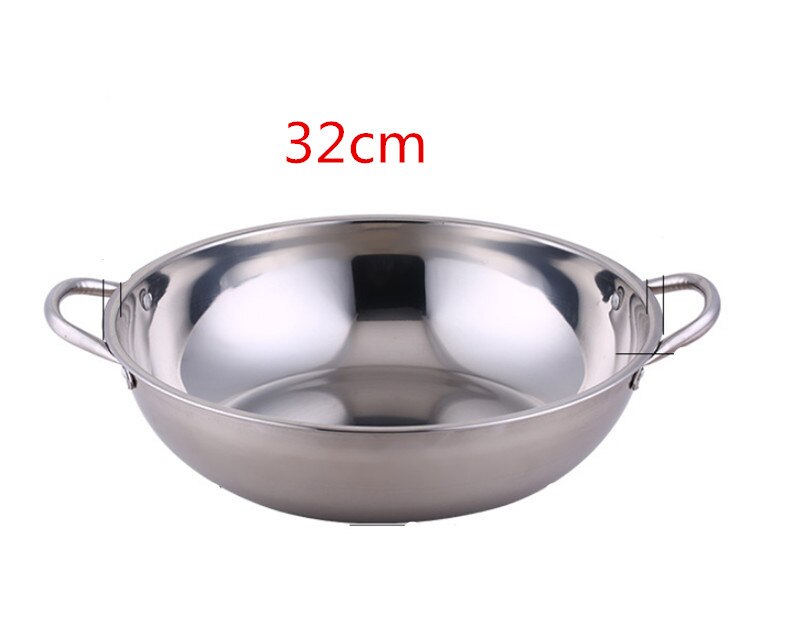 24-40cm Stainless Steel 1.5mm Thick Double Ear Soup Cooker Pot Twin Divided Cookware home Kitchen round induction cooker: one lattice 32cm