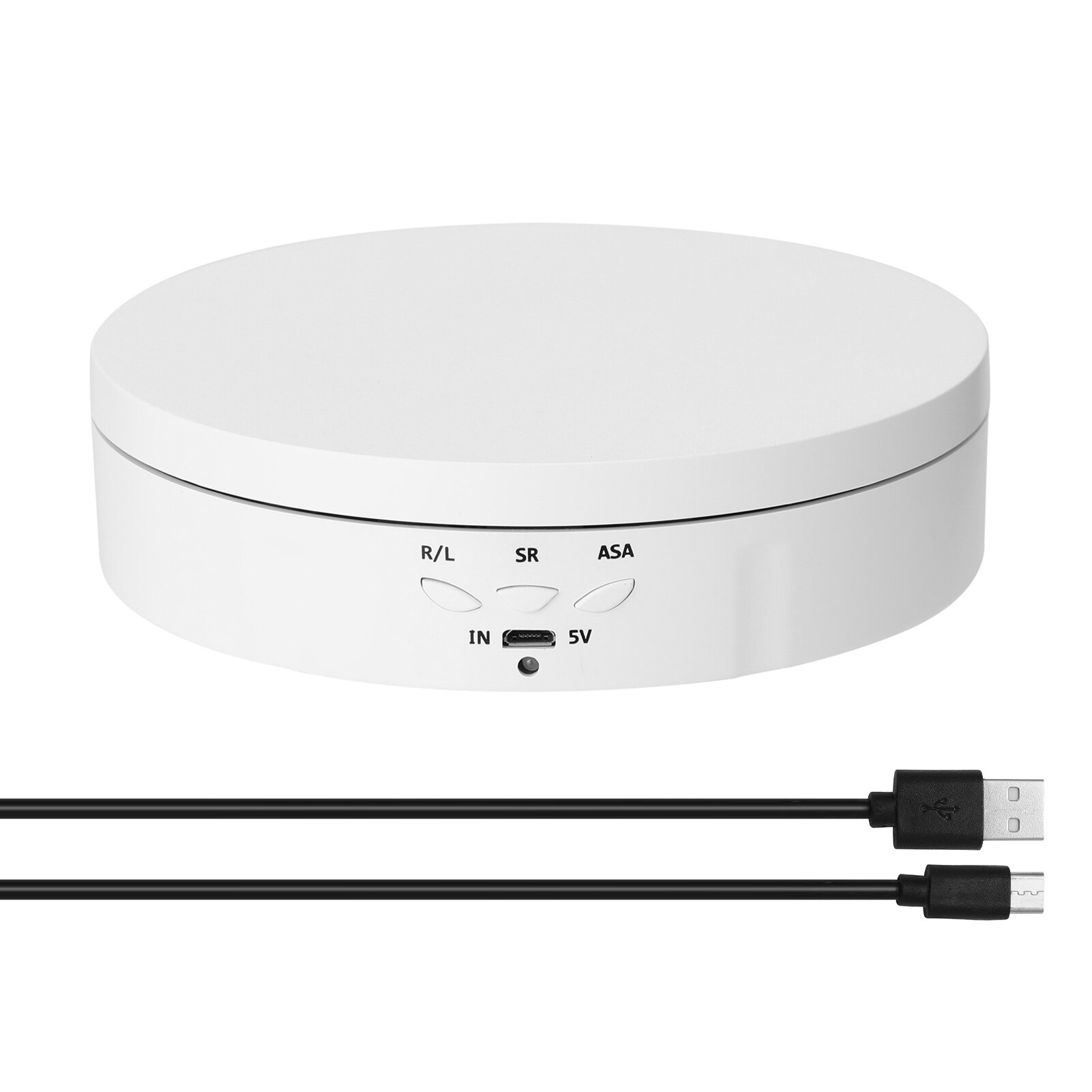 360 Degree Electric Rotating Turntable Display Stand for Video Photography Props Speed Adjustable Display Turntable: white