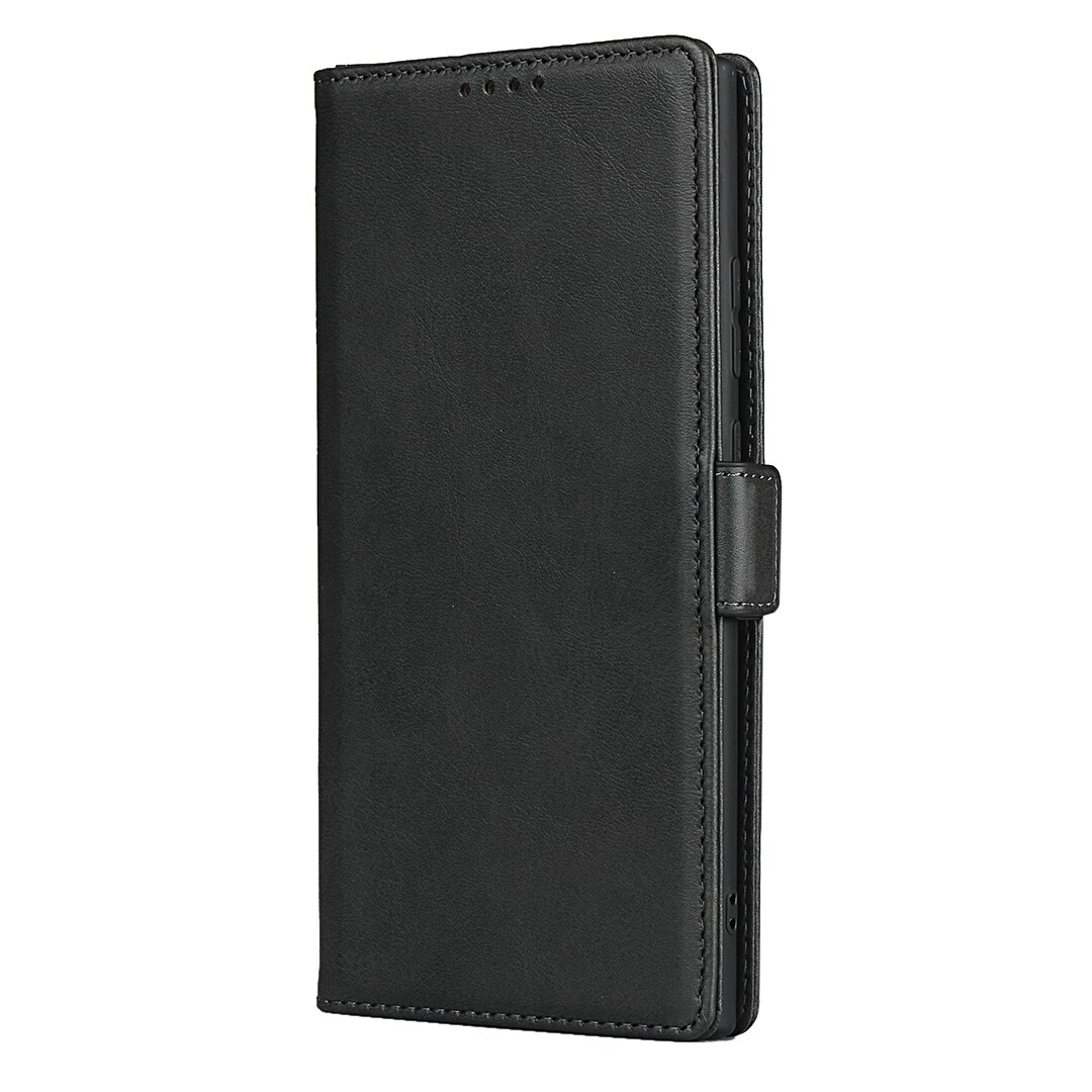 Skórzane etui do Samsung Galaxy Note 20 Ultra 6.7 "6.9" etui z klapką etui na karty magnetyczne przyciąganie pokrywy skrzynka portfel etui: Note 20 Ultra (5G) / DKKQC Black / Case add Glass Film