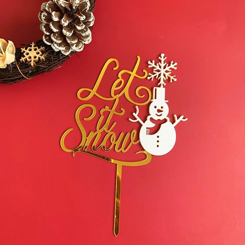! Merry Christmas Acrylic Cake Topper Snowman Letters Acrylic Cupcake Topper For Xmas Party Christmas Cake Decorations: 02