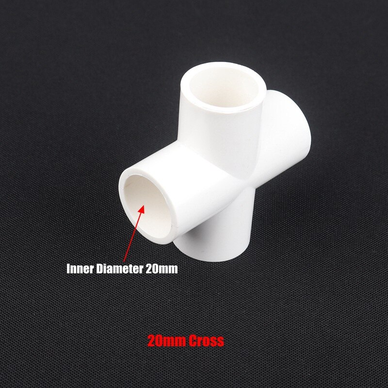 Joint en PVC blanc, diamètre intérieur 20mm, 10 pièces/lot, connecteur de tuyaux d&#39;irrigation agricole pour Aquarium: 20mm Cross