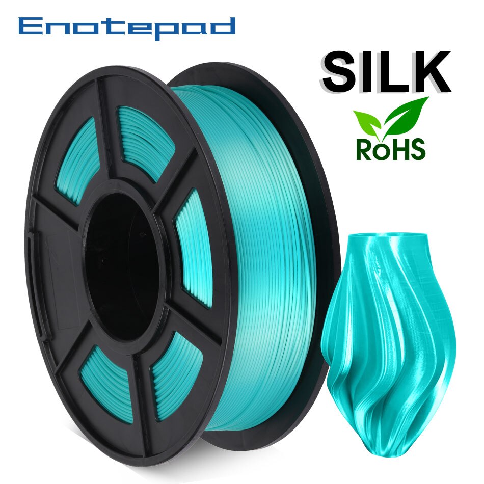 Enotepad PLA 3D Stampante Filamento Di Seta Di Seta di Seta 1.75 millimetri 3D Materiale di Stampa PLA Rispettoso Dell'ambiente Non tossico con il Vuoto imballaggio: SILK-GN-1KG