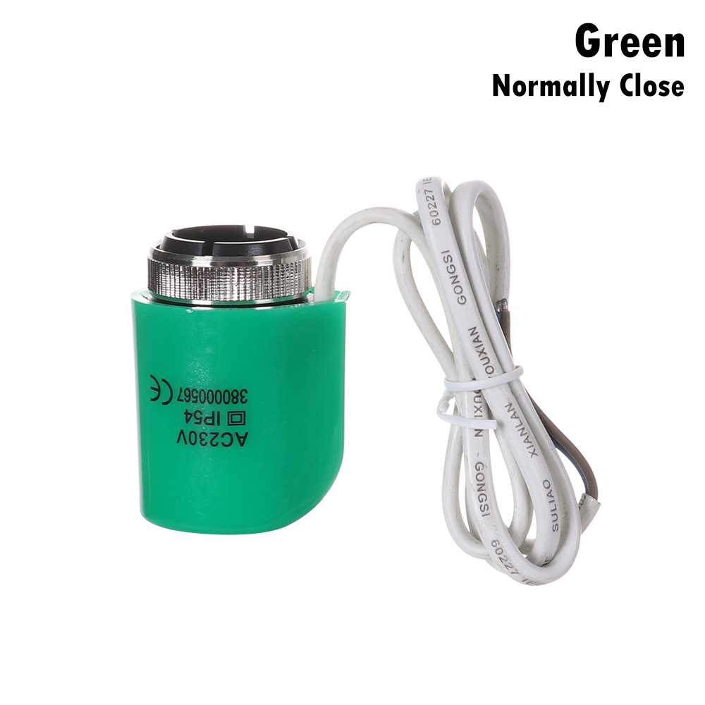 Normally Open Close Thermal Electric Actuator Electrothermal Valve 230V For Underfloor Heating Manifold Floor Heating Parts: Normally Close	green