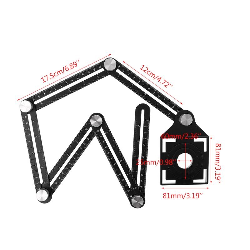 6 règle pliante trou de tuile plaçant les règles Multi d'angle de modèle avec le Guide de foret pour la menuiserie de perforateur