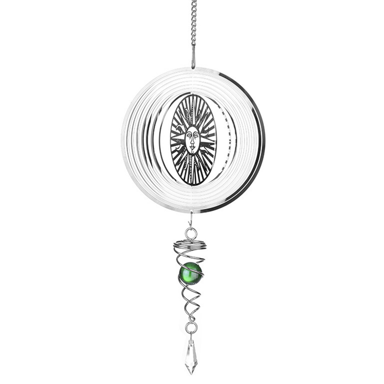 Wind Spinner Stainless Wind Spinner Garden Christmas Decoration Hanging Ornament Outdoor Garden Hanging Decor Swivel Wind Chimes: Type 1