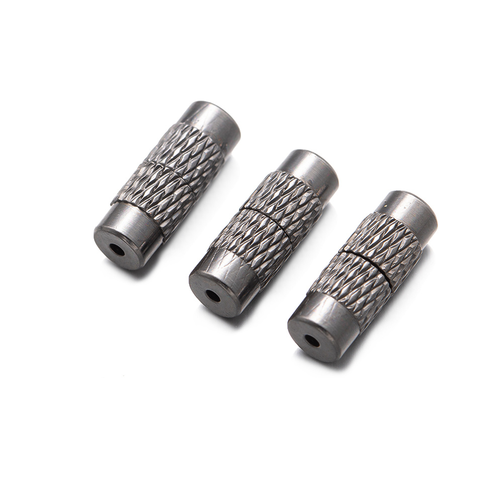 20pcs 12x4mm Brass Screw Clasps Barrel Clasps Cord End Caps Jewelry End Tips Connectors for Bracelet Necklace Making Accessories: black