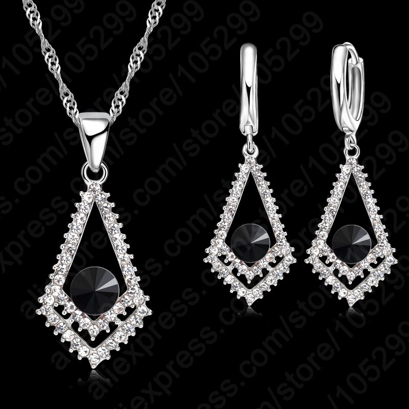 Prachtige Grote Blauwe Cz Steen Zwaard 925 Sterling Zilveren Sieraden Sets Voor Zoete Vrouw Meisjes Beste Anniversary: Model 21