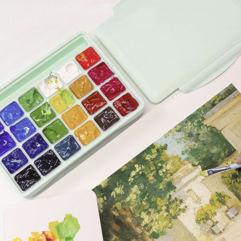 18/24 Colors Gouache Paint Set with Palette 30ml Watercolor Painting for Artists