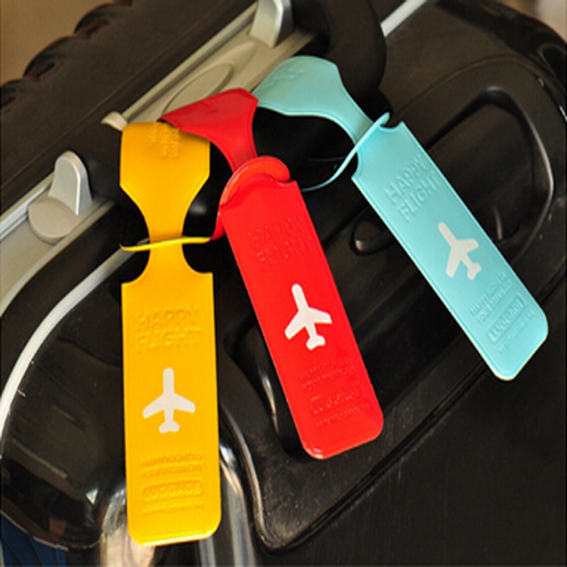 Cute Luggage Label Straps Suitcase Id Name Address Identify Tags Luggage Tags Small Fresh Airplane Pvc Accessories