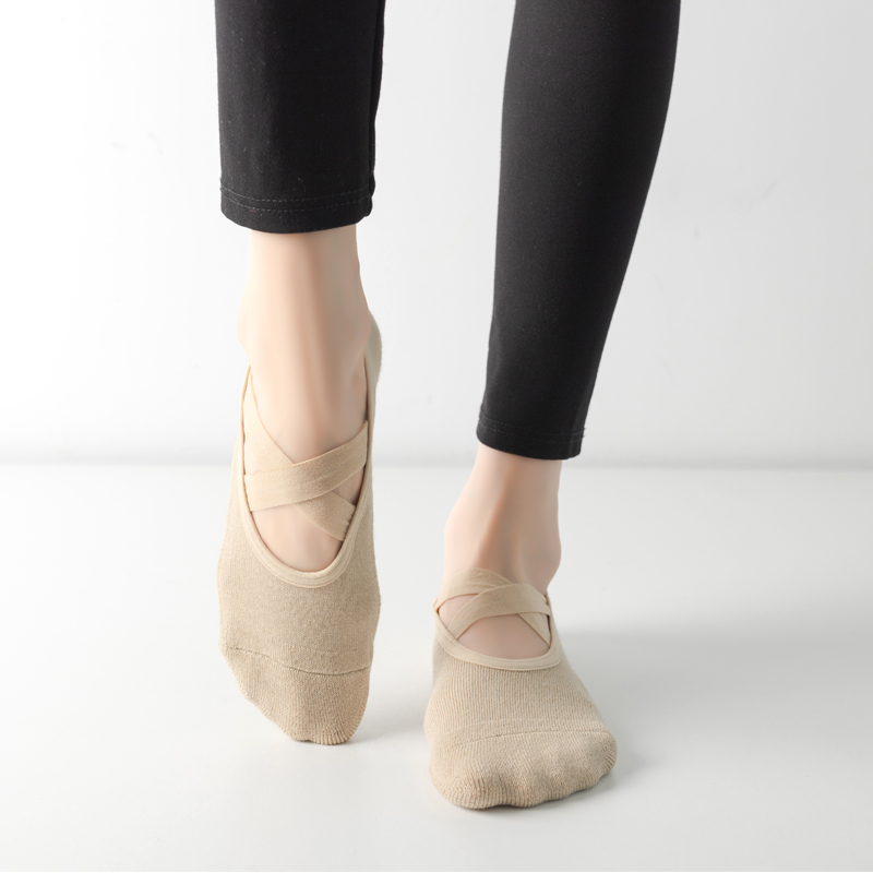 Femmes respirant serviette bas Yoga chaussettes Silicone anti-dérapant pansement Pilates chaussette dames Ballet danse Fitness entraînement coton chaussettes