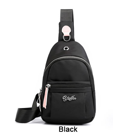 Bolsas de pecho para mujer paquete con cintura de nylon bolsas de viaje bandolera para bolso de un solo hombro de mujer paquete pequeño Femle Oxford Phone bolsas rosa: Black