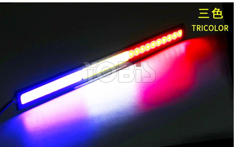 2 STUKS COB DRL LED Driving Dagrijverlichting Werklampen 17cm Verlichting Strip DRL 12V COB LED Waterdicht panel Auto auto led styling: 2pcs multicolor