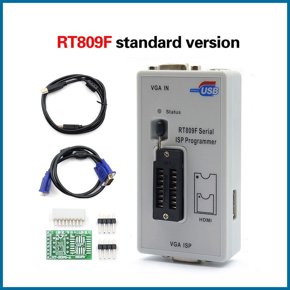 S ROBOT 100% Original Newest RT809F ISP Programmer/ RT809 lcd usb programmer Repair Tools 24-25-93 serise IC EC12