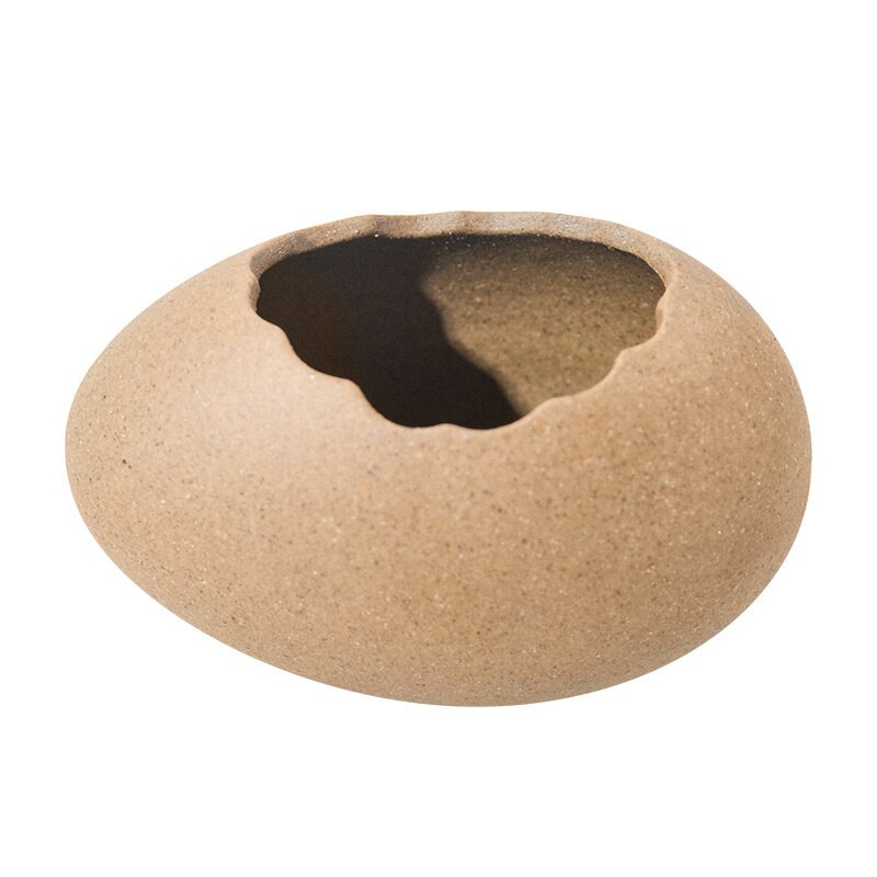 Moderne Eenvoudige Keramische Ambachten Persoonlijkheid Creatieve Dessert Kom Hydrocultuur Ei Shell Struisvogel Ei Vaas Woondecoratie