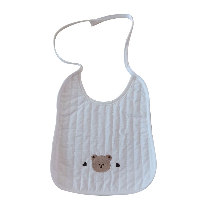 Serviette de salive pour -né, broderie d&#39;animaux de dessin animé, bavoir d&#39;alimentation pour bébé