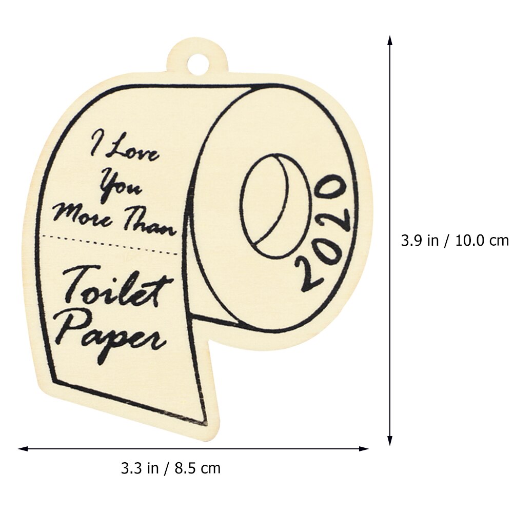 10pcs Commemorative Toilet Paper Ornaments Home Wooden Hanging Adornments