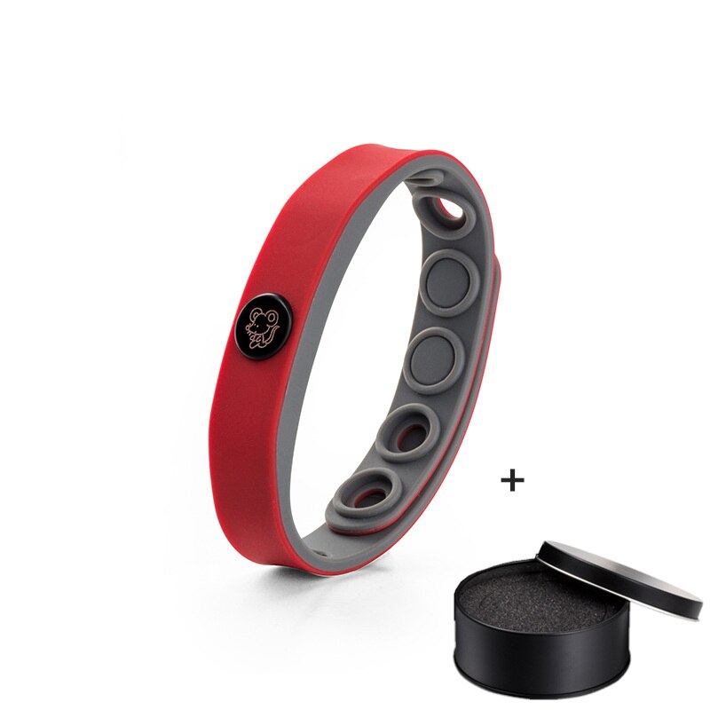 Pulseras de señal del zodiaco, pulsera de energía de iones negativos, turmalina de silicona, resistente al agua, Color de joyería,: Mouse