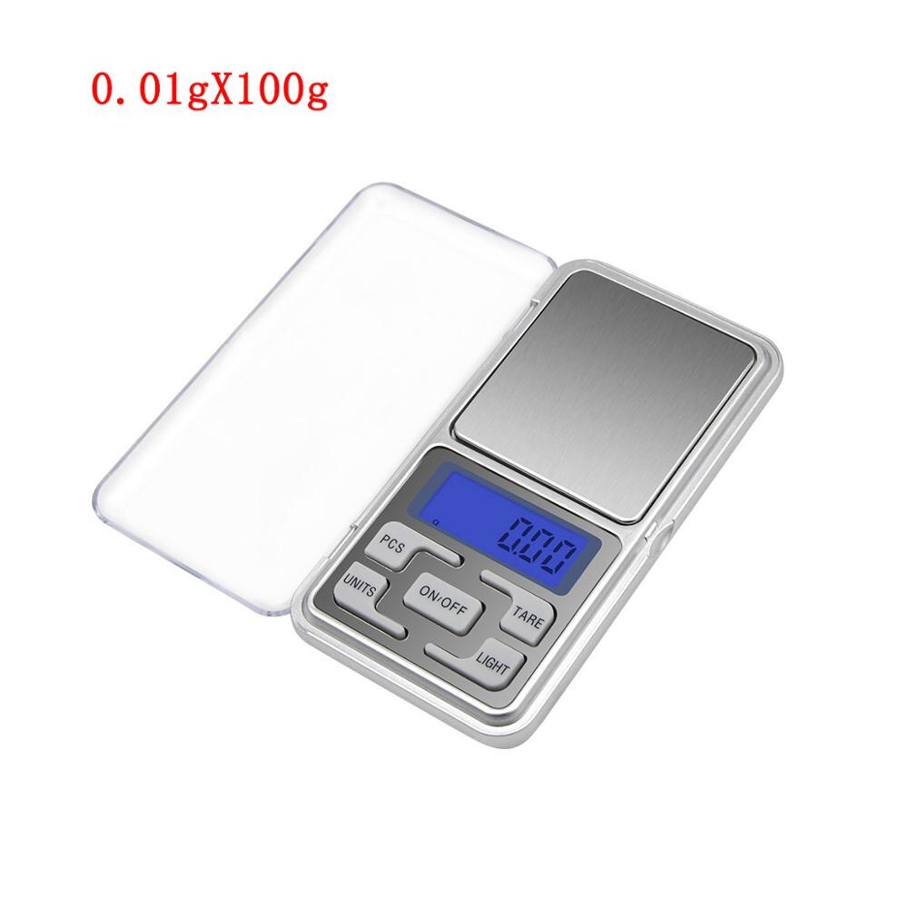 100/200/300/500g 0,01/0,1g herramienta Digital de medición de peso de joyería de alimentos mini balanzas de bolsillo de libro de balance electrónico: 100g x 0.01g